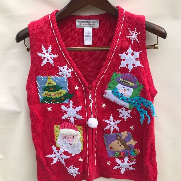 Heirloom Collectibles Christmas Collection Red Women’s Snowman Size Small - Picture 1 of 6